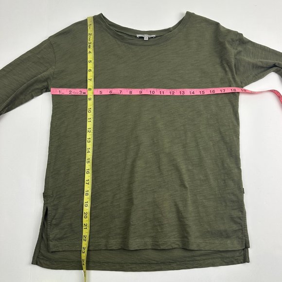 Lisa Todd Mesh Fest T-Shirt Long Sleeve 100% Cotton Mesh Striping Green Size XS - Picture 6 of 6